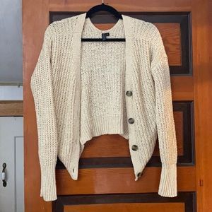 Cream button up sweater